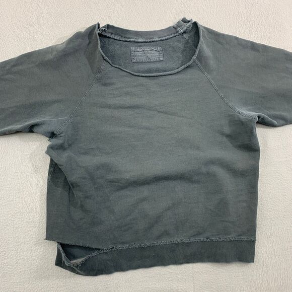 Nili Lotan Pullover Sweater Top Womens Medium Charcoal Black Sleeve Ripped - Picture 2 of 16